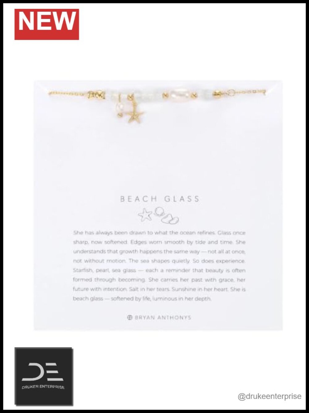 14k Gold Plated Over Brass Dainty Beach Glass Bracelet, Nickel-Free